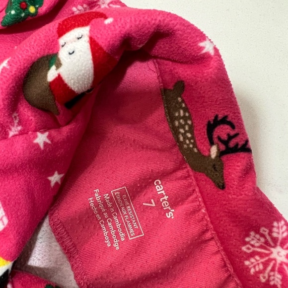 Carter's Pink Pajama Set with Winter Characters - Picture 5 of 8